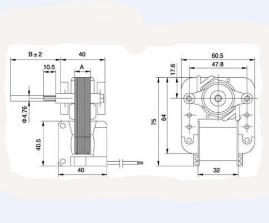 C型罩极电机YJF61-670/672结构图纸